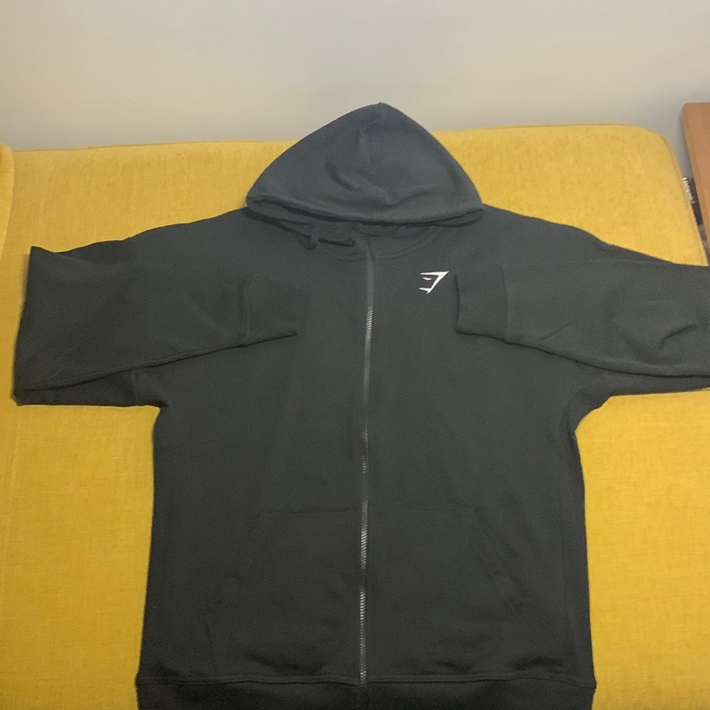 Brand New Black Gymshark Zip-up Hoodie